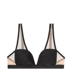 Victoria's Secret Black Nude Mesh Bralette Large